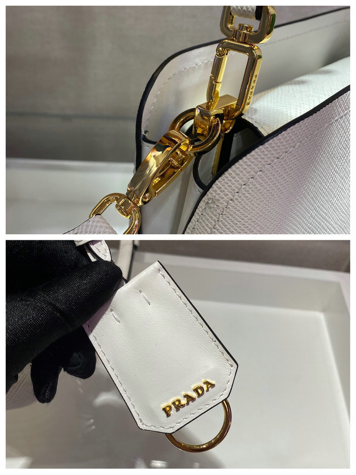 Prada Matinee small Saffiano leather bag White 1BA286