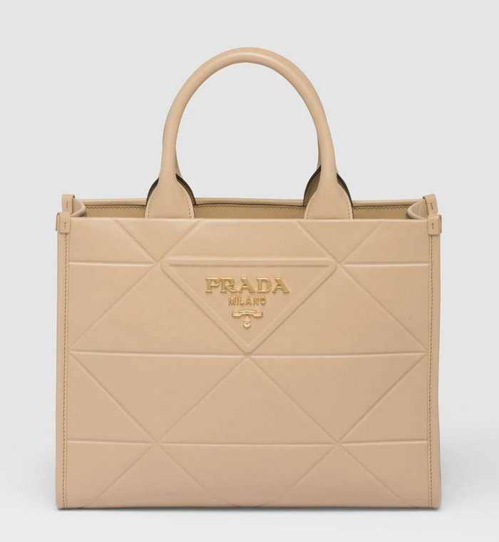 Small leather Prada Symbole bag Beige 1BA379