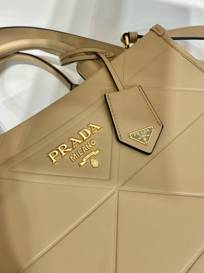 Small leather Prada Symbole bag Beige 1BA379