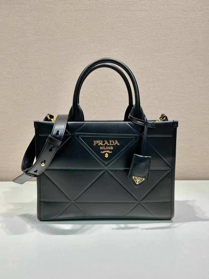 Small leather Prada Symbole bag Black 1BA379