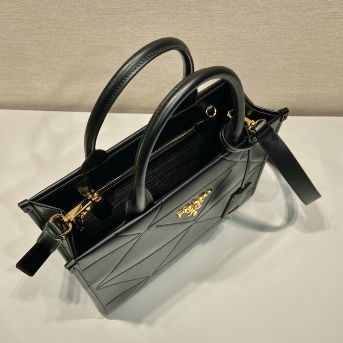 Small leather Prada Symbole bag Black 1BA379