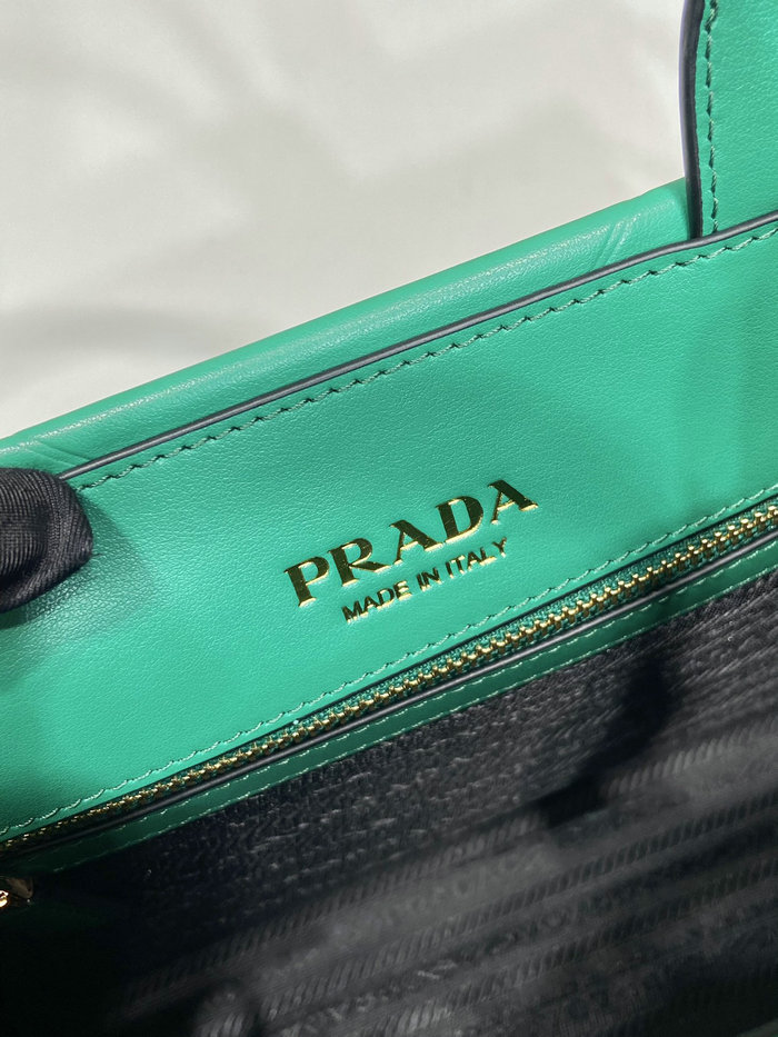 Small leather Prada Symbole bag Green 1BA379