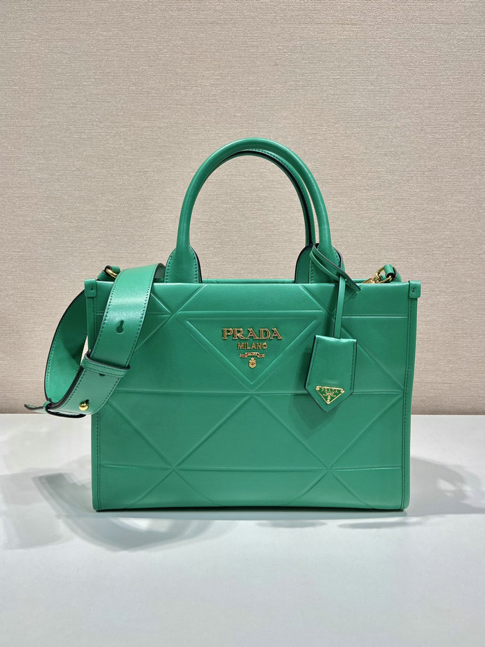 Small leather Prada Symbole bag Green 1BA379