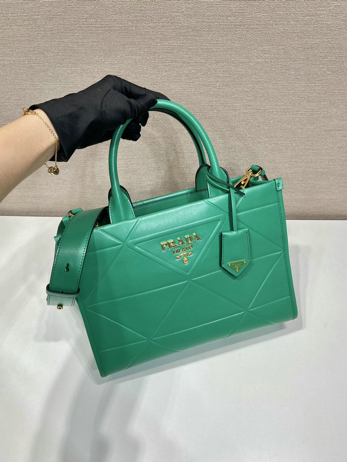 Small leather Prada Symbole bag Green 1BA379