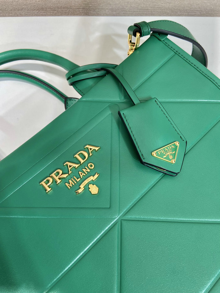 Small leather Prada Symbole bag Green 1BA379