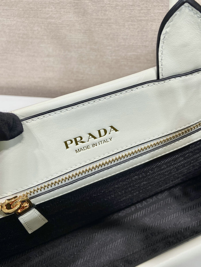 Small leather Prada Symbole bag White 1BA379