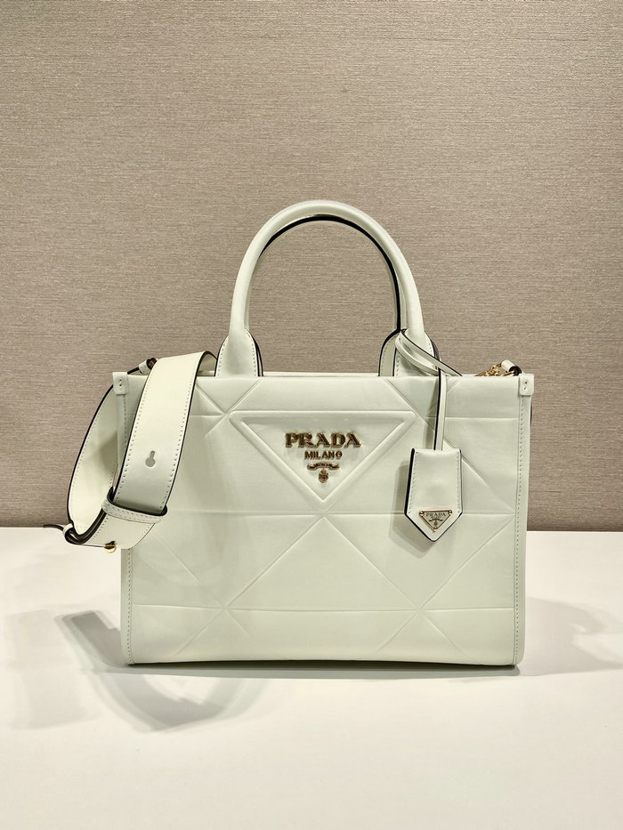 Small leather Prada Symbole bag White 1BA379