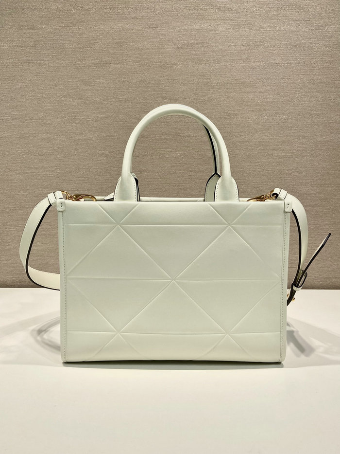 Small leather Prada Symbole bag White 1BA379