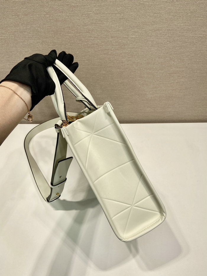 Small leather Prada Symbole bag White 1BA379