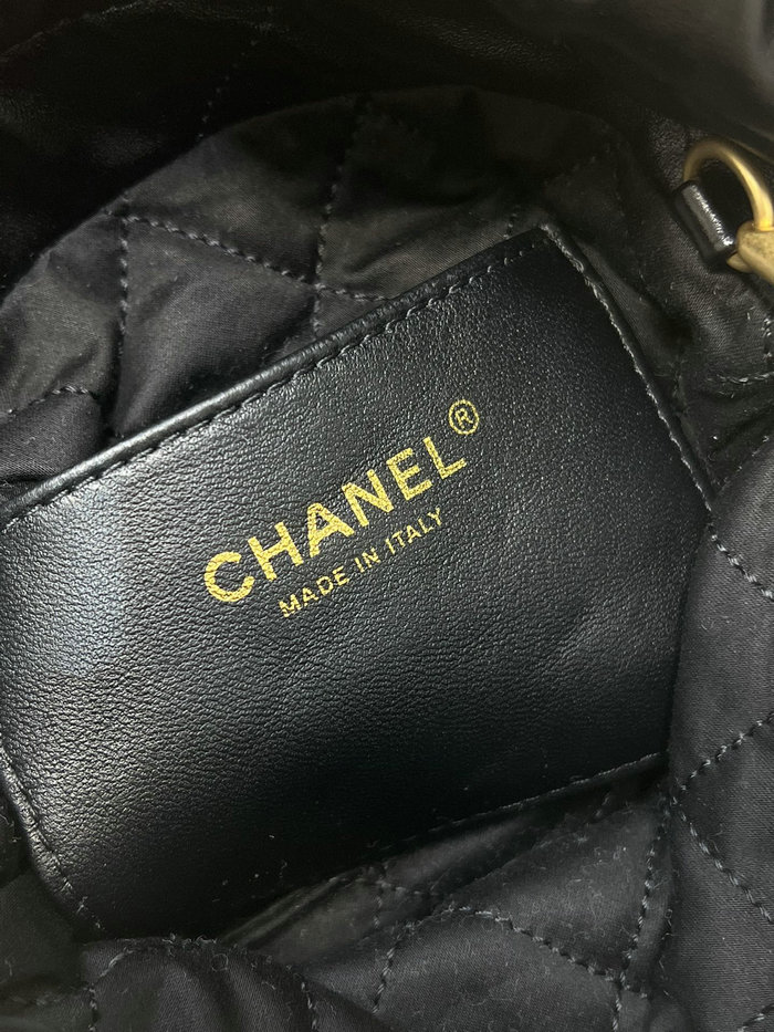 Chanel 22 Mini Handbag Black with Gold AS3980