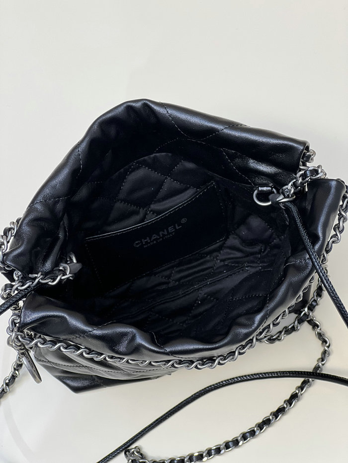 Chanel 22 Mini Handbag Black with Silver AS3980