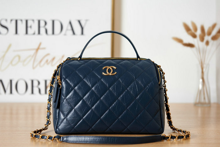 Chanel Bowling Bag Blue AS3740