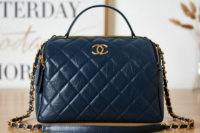 Chanel Bowling Bag Blue AS3740