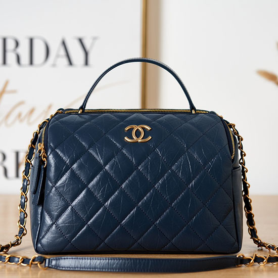 Chanel Bowling Bag Blue AS3740