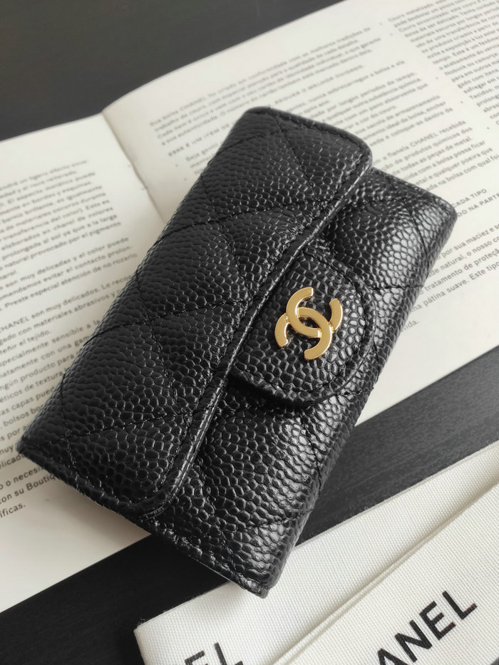 Chanel Caviar KEY HOLDER Black AP80799