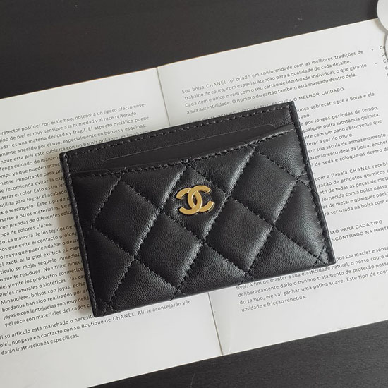 Chanel Classic Lambskin Card Holder Black AP0213