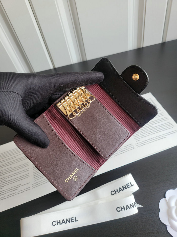 Chanel Lambskin KEY HOLDER Black AP80799