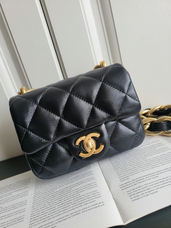 Chanel Lambskin Mini Flap Bag Black AS3213