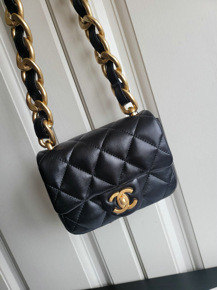 Chanel Lambskin Mini Flap Bag Black AS3213