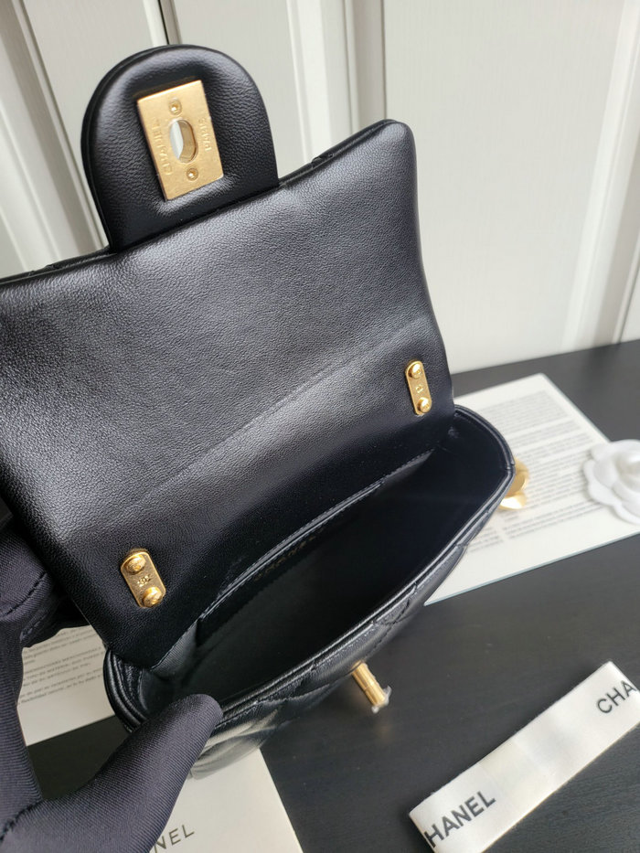 Chanel Lambskin Mini Flap Bag Black AS3213
