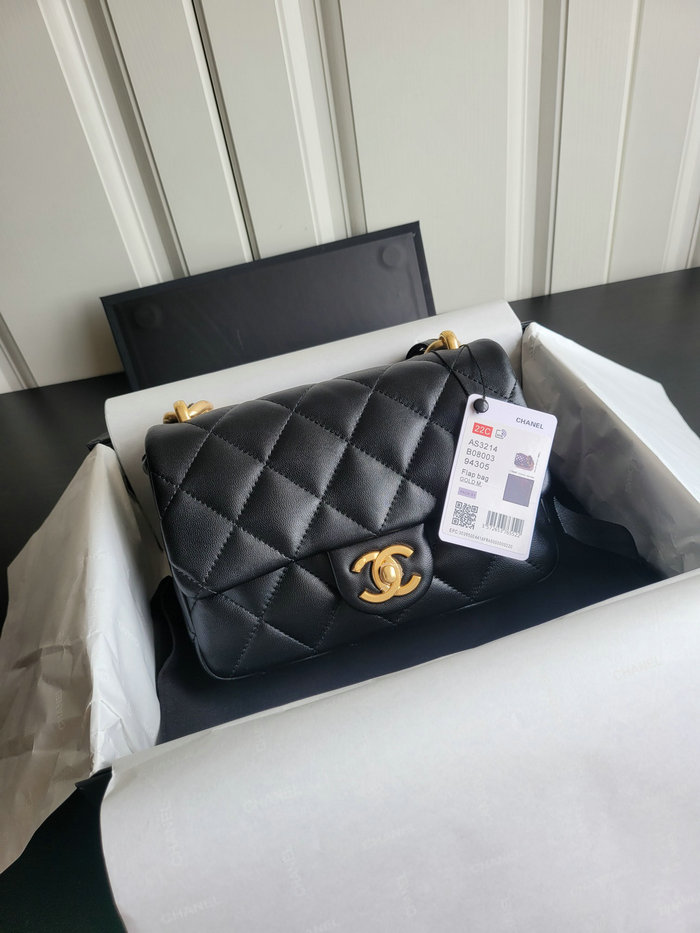 Chanel Lambskin Small Flap Bag Black AS3214