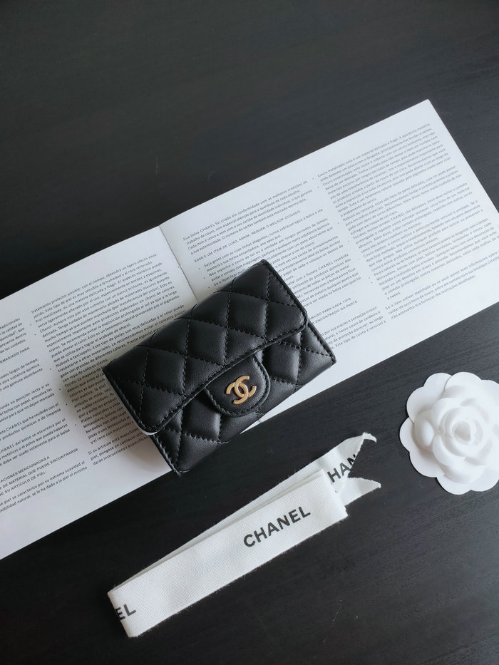 Chanel Lambskin Small Wallet Black AP0214