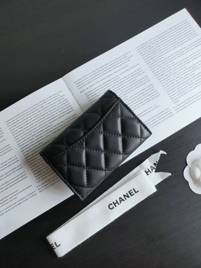 Chanel Lambskin Small Wallet Black AP0214