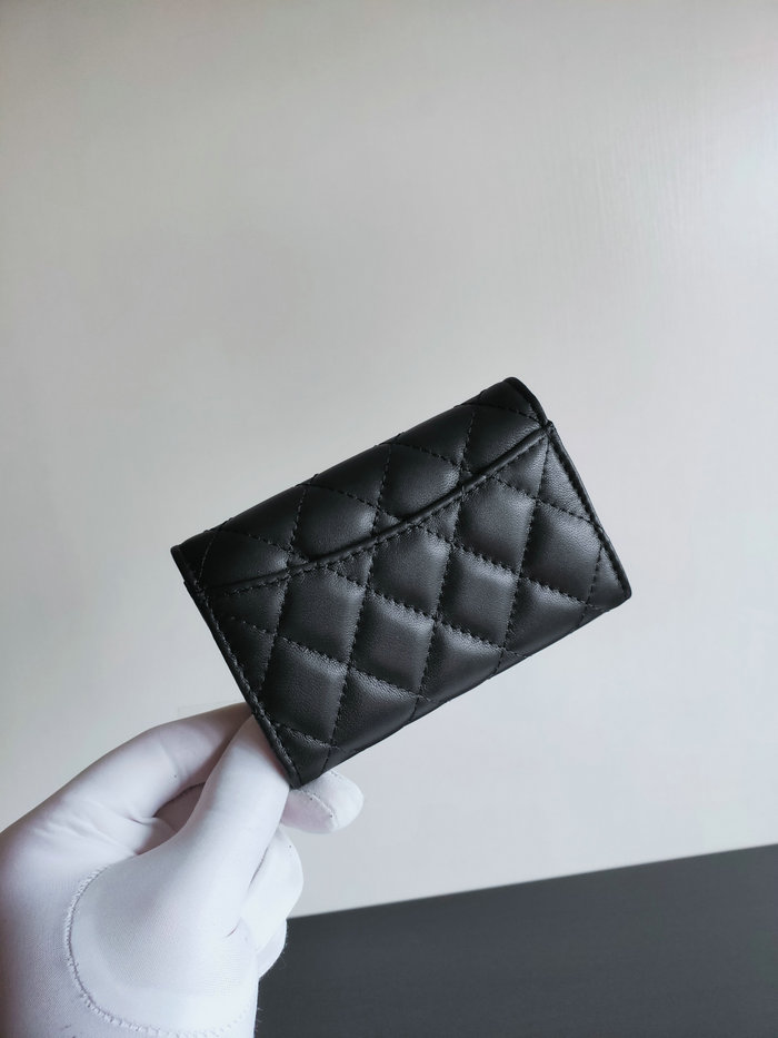 Chanel Lambskin Small Wallet Black AP0214