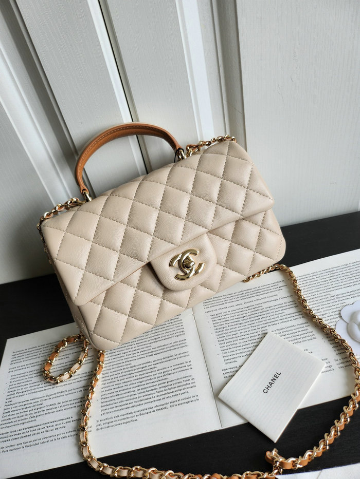 Chanel Small Flap Shoulder Bag Beige AS2431