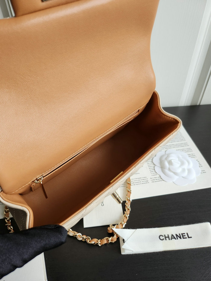 Chanel Small Flap Shoulder Bag Beige AS2431