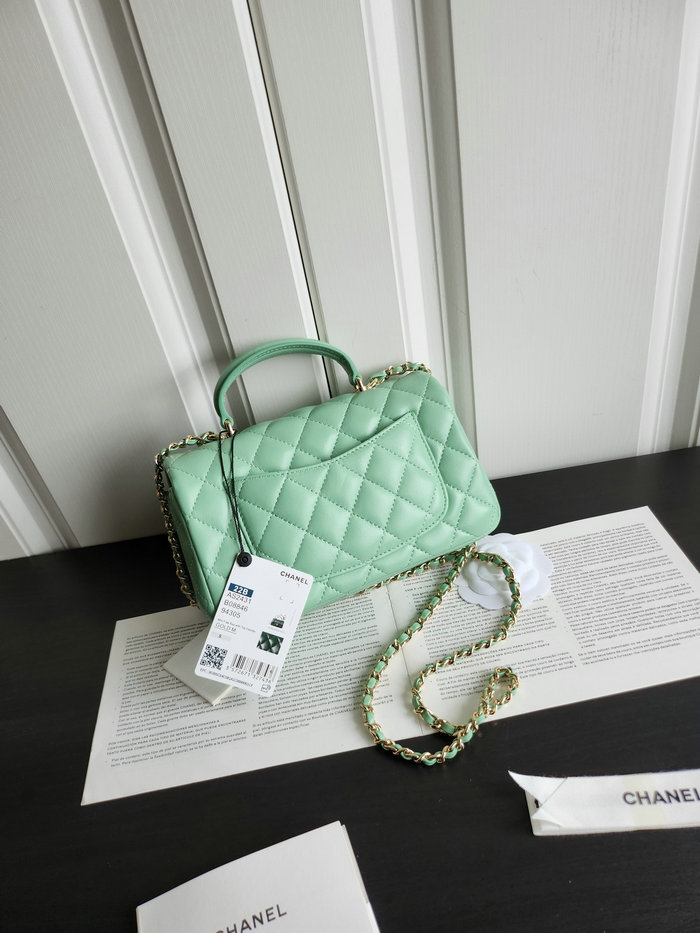 Chanel Small Flap Shoulder Bag Green AS2431