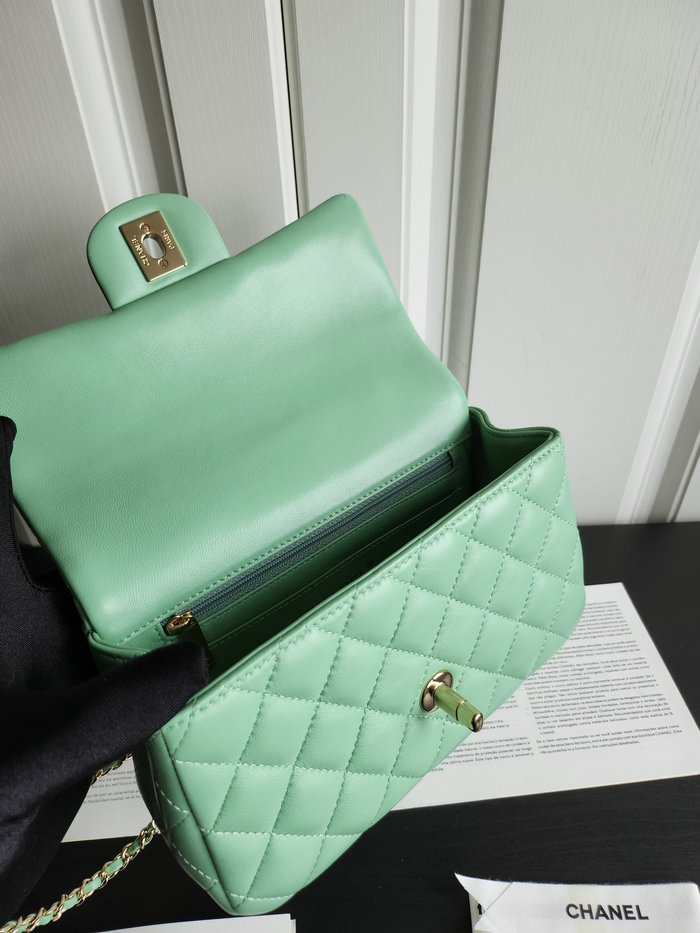 Chanel Small Flap Shoulder Bag Green AS2431