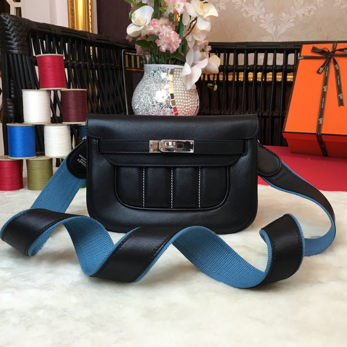 Hermes Swift Leather Berline Bag Black H04121