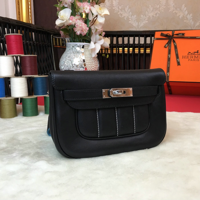 Hermes Swift Leather Berline Bag Black H04121