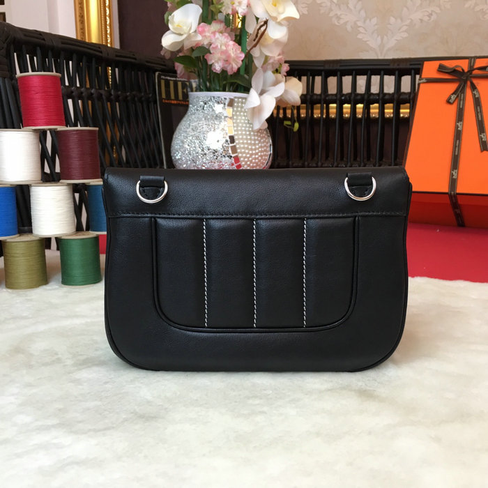 Hermes Swift Leather Berline Bag Black H04121