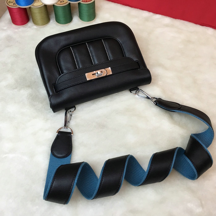 Hermes Swift Leather Berline Bag Black H04121