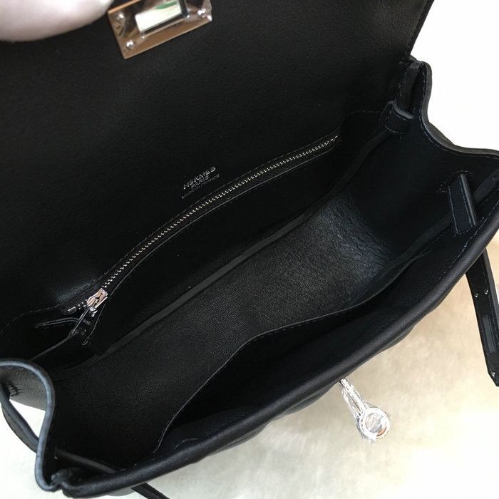 Hermes Swift Leather Berline Bag Black H04121