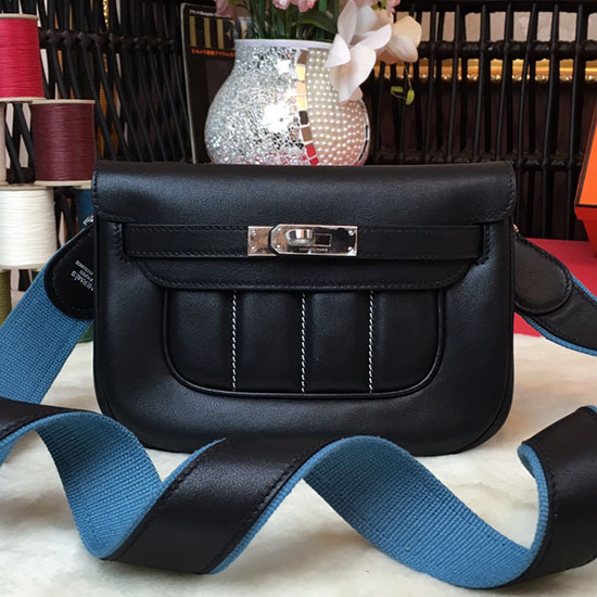 Hermes Swift Leather Berline Bag Black H04121