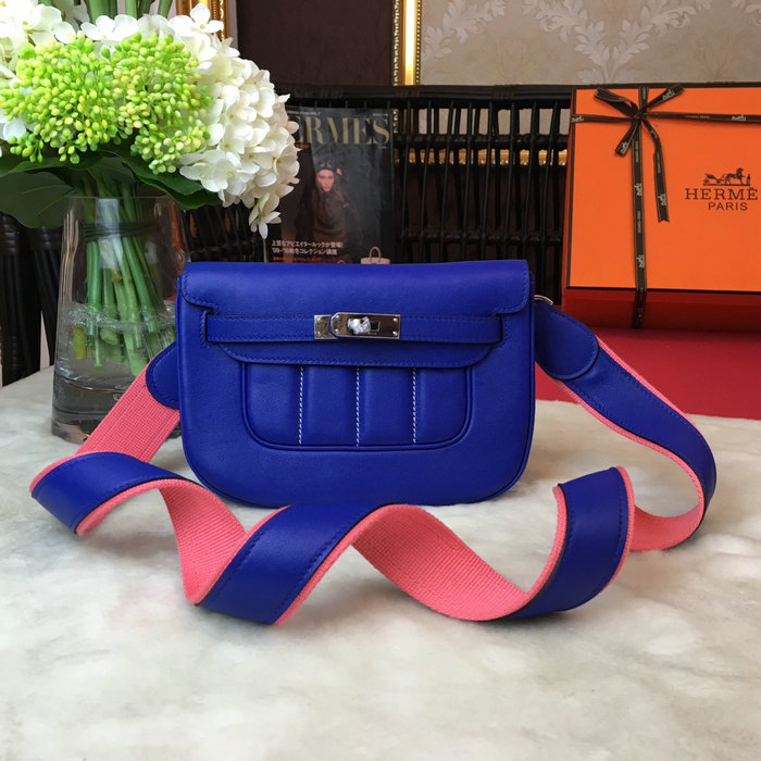 Hermes Swift Leather Berline Bag Blue H04121