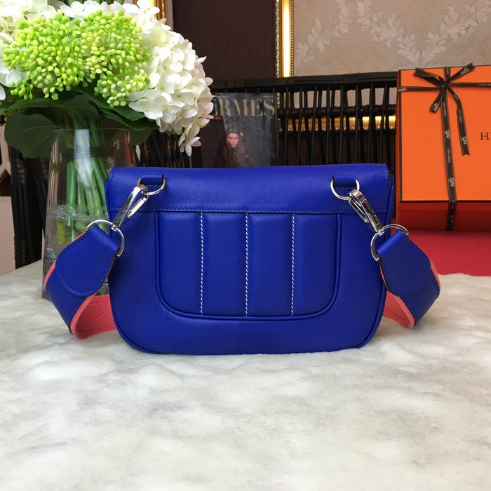 Hermes Swift Leather Berline Bag Blue H04121