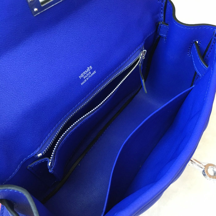 Hermes Swift Leather Berline Bag Blue H04121