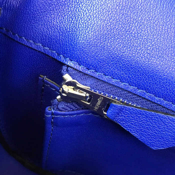 Hermes Swift Leather Berline Bag Blue H04121