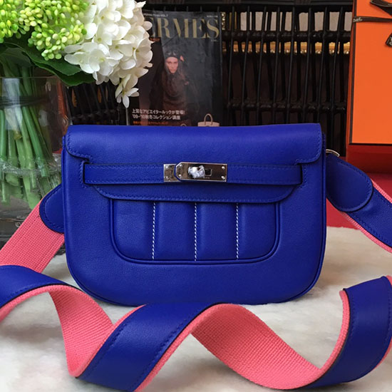 Hermes Swift Leather Berline Bag Blue H04121