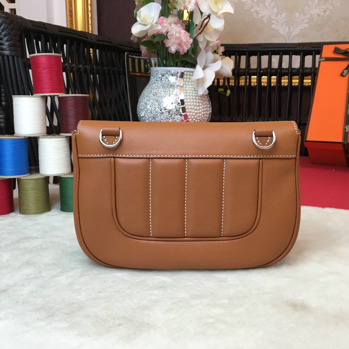 Hermes Swift Leather Berline Bag Brown H04121
