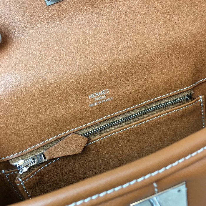 Hermes Swift Leather Berline Bag Brown H04121
