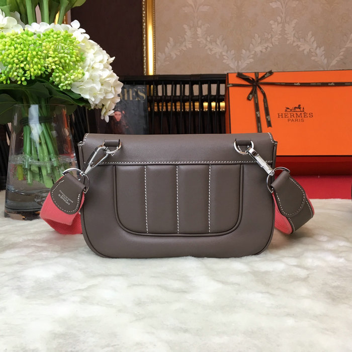 Hermes Swift Leather Berline Bag Grey H04121