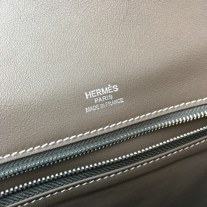 Hermes Swift Leather Berline Bag Grey H04121