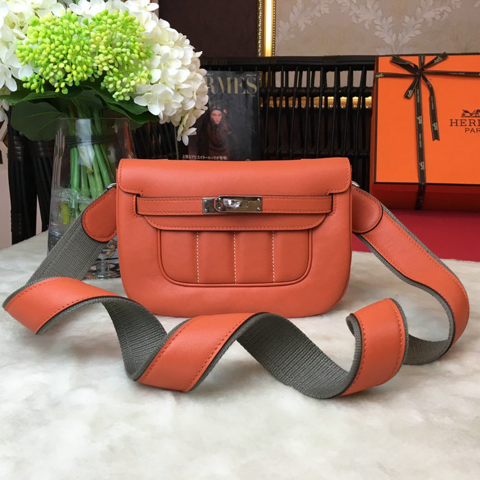 Hermes Swift Leather Berline Bag Orange H04121
