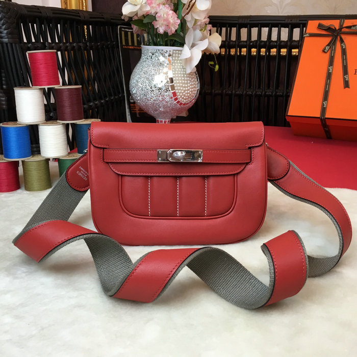 Hermes Swift Leather Berline Bag Red H04121