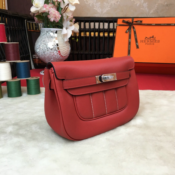 Hermes Swift Leather Berline Bag Red H04121